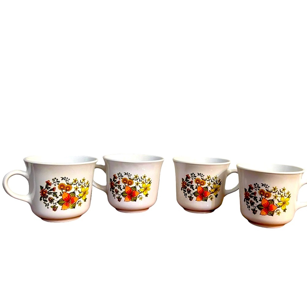 Vintage Set of 4 Corelle Corning “Indian Summer” Mugs